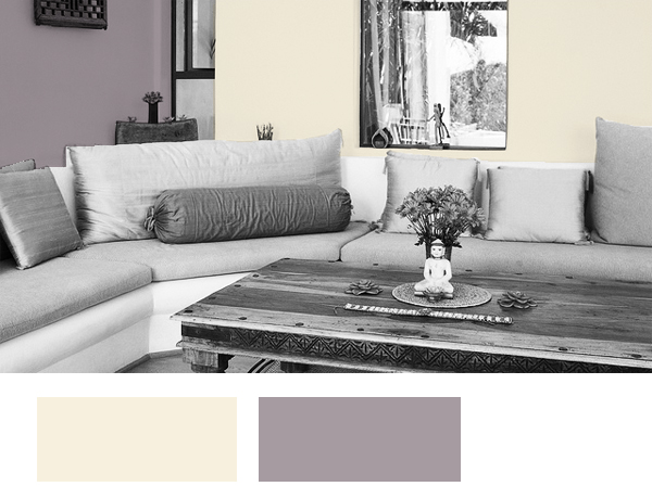 βιολε, μωβ, χρωματα στο καθιστικο,