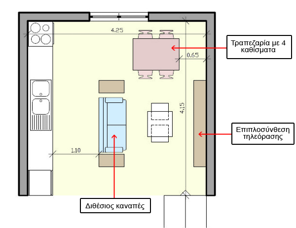 κατοψη σαλοκουζίνας