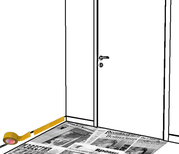 καλύψτε το δάπεδο με εφημερίδες, ελαιοχρωματισμοί, οδηγίες βαφής δωματίου,