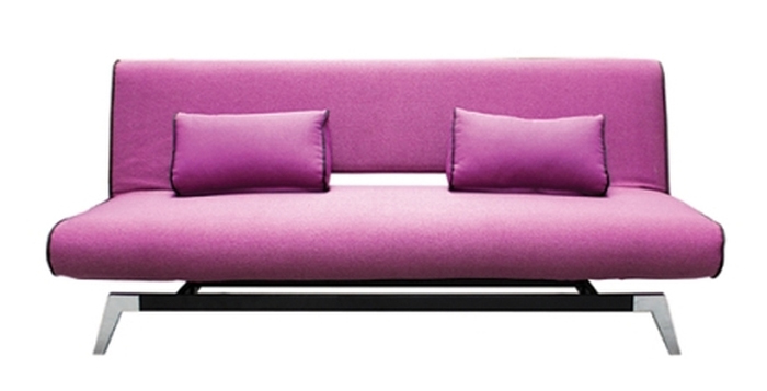 καναπές κρεβάτι, μωβ καναπές,