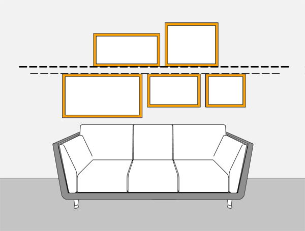 τοποθετηση πινακων και εργων τεχνης με οριζοντιες περασιες