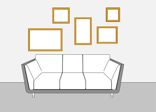 διαταξη καδρων, τοποθετηση καδρων στον τοιχο