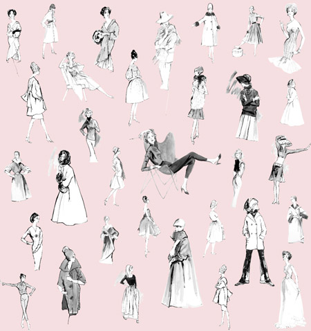 Πολύ σικ ταπετσαρία με θέμα τη μόδα από την Hilda Glasgow  Πολύ σικ ταπετσαρία με θέμα τη μόδα από την Hilda Glasgow