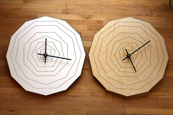 ρολόγια τοίχου, ξύλινο ρολόι τοίχου, πολύγωνο ρολόι