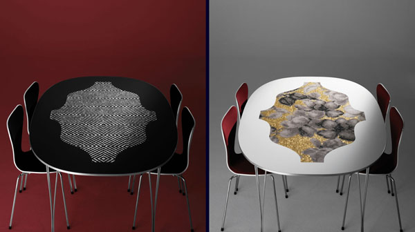 ψηφιδωτά τραπέζια, ψηφιδωτό πάνω σε τραπέζι