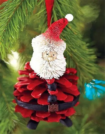 pinecone christmas ornament santa claus