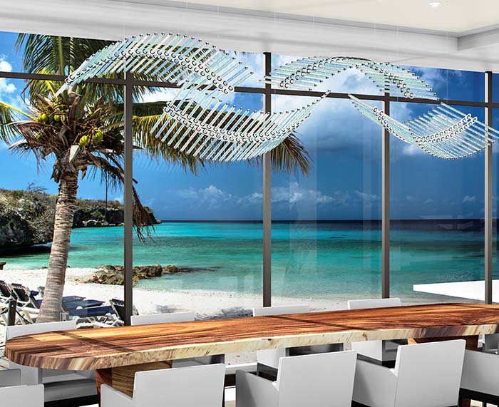 Curves chandelier by WINDFALL 105x60x19cm dining cut